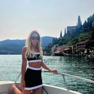 Reformation Robbie Linen Two Piece - Blk/Wht